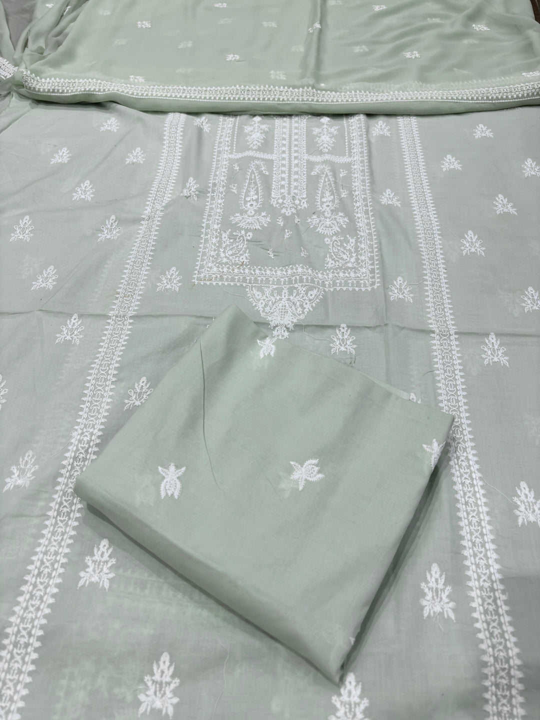 BAREEZE LAWN EMBROIDERED 3PC CHIFFON DOPATTA TZAJ-164