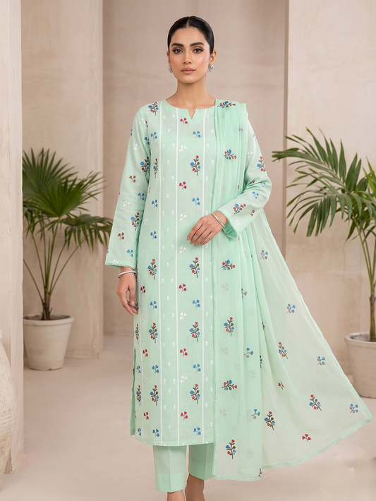 LAWN EMBROIDERED 3PC CHIFFON DOPATTA