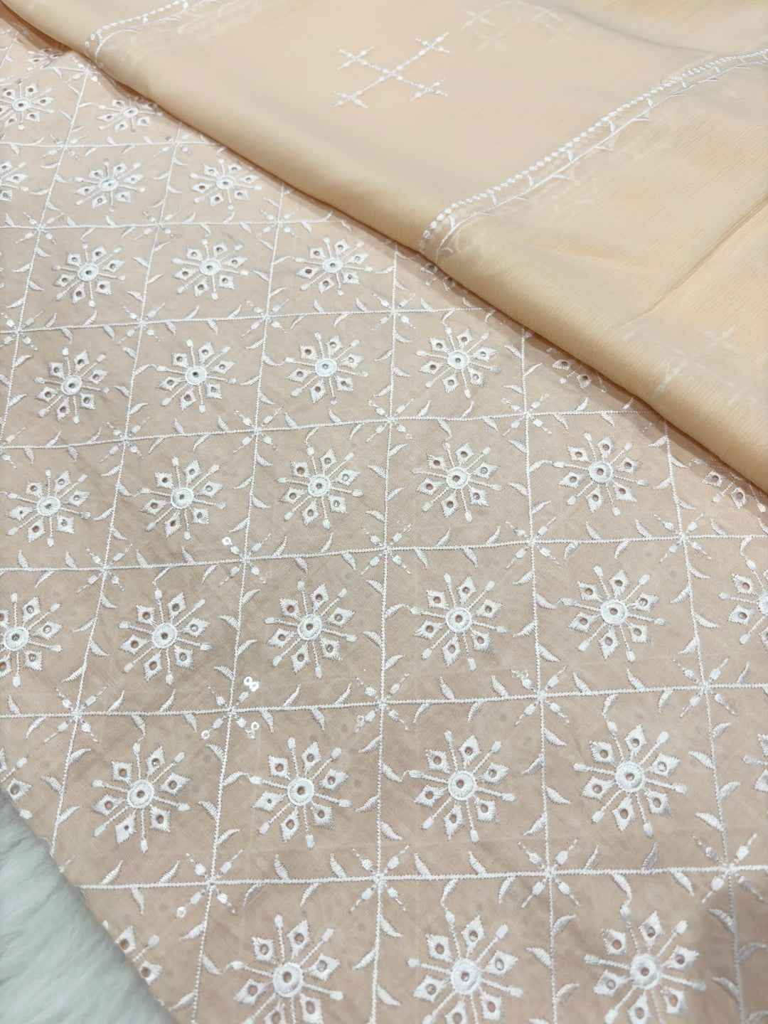 BAREEZE LAWN CHICKENKARI EMBROIDERED 3PC CHIFFON DOPATTA TZAJ-128