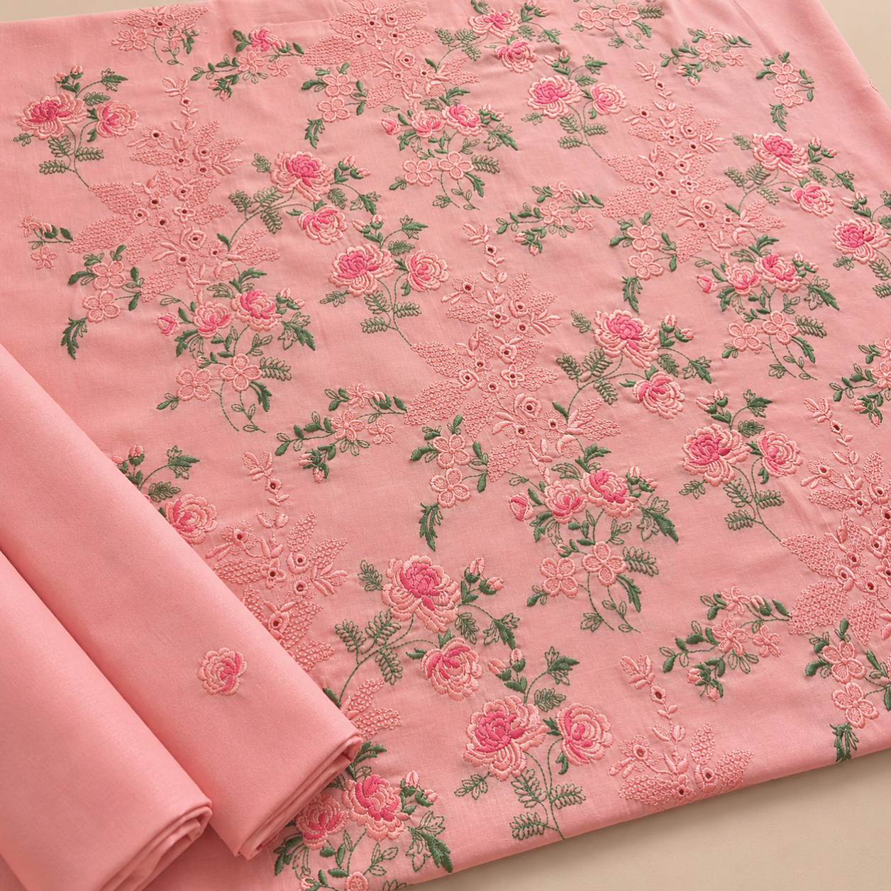 2 PIECE - EMBROIDERED LAWN SUIT SCV1-1831