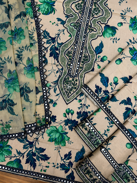 ANEELA'S LUXURY LAWN 3PC CHIFFON DOPATTA