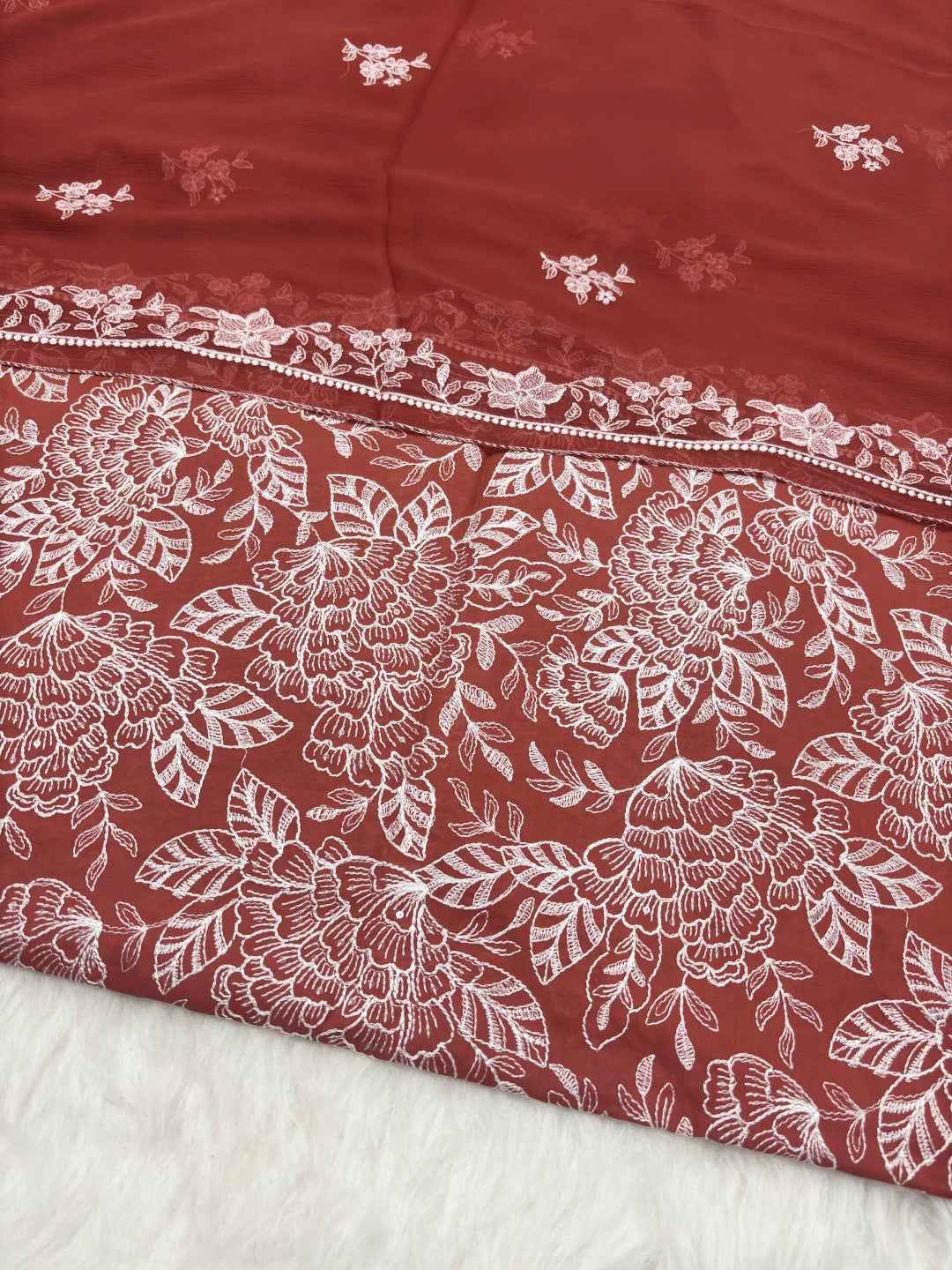 BAREEZE LAWN EMBROIDERED 3PC CHIFFON DOPATTA TZAJ-141