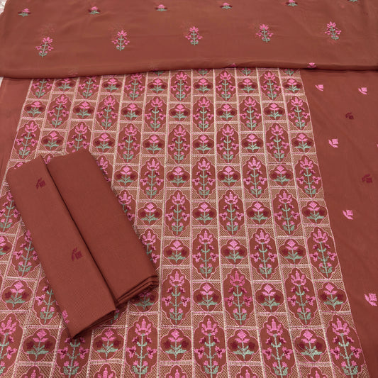 LAWN EMBROIDERED 3PC CHIFFON DOPATTA