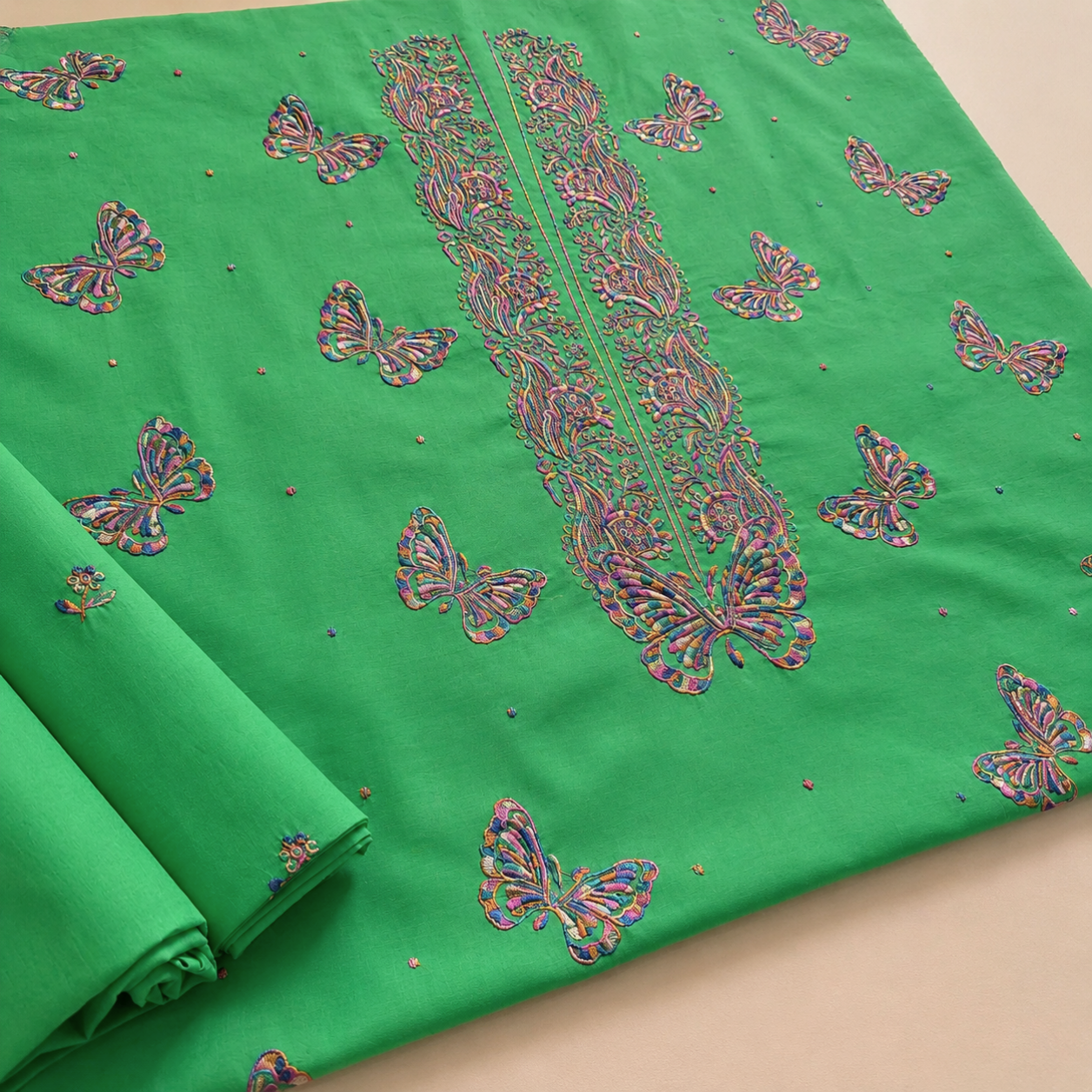 2 PIECE - EMBROIDERED LAWN SUIT SCV1-1827