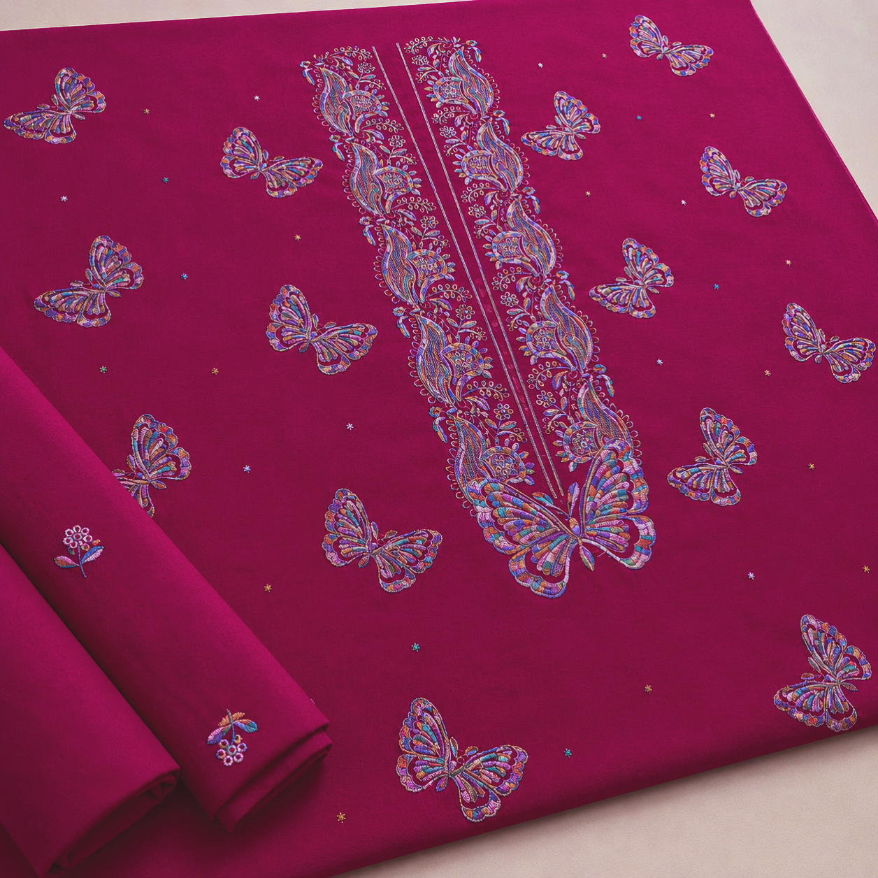 2 PIECE - EMBROIDERED LAWN SUIT SCV1-1829