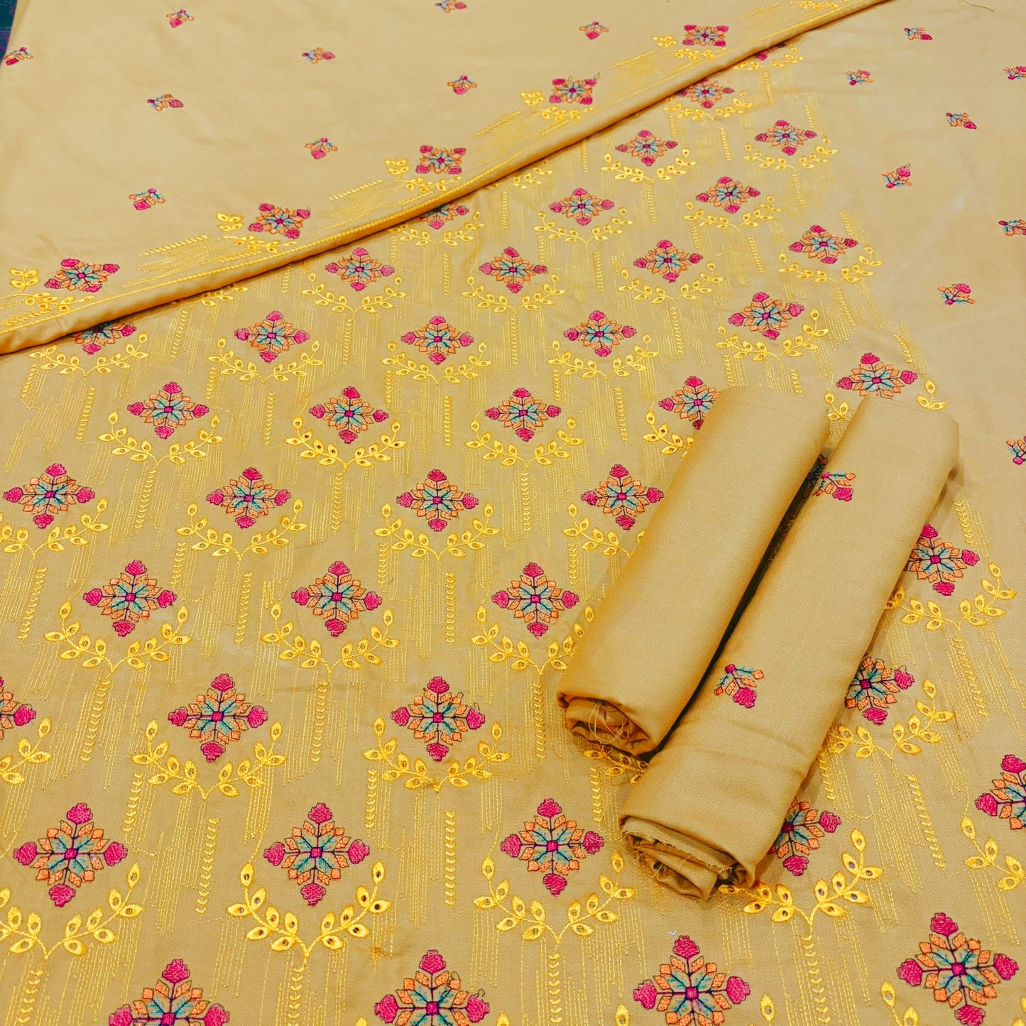 PEACH MARINA EMBROIDERED 3-PIECE WPM-54