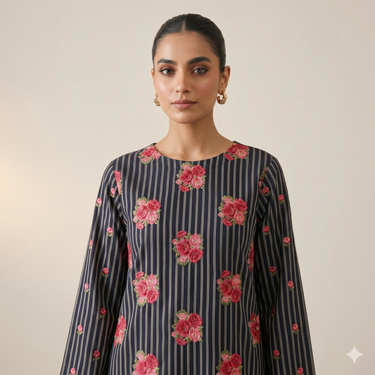 2 PIECE - PRINTED EMBROIDERED LAWN SUIT SCV2-211