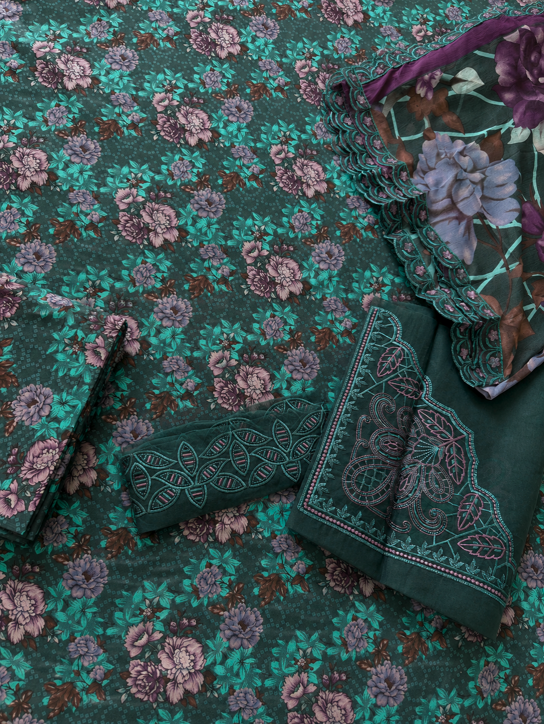 RAMSHA LUXURY LAWN 3PC CHIFFON DOPATTA