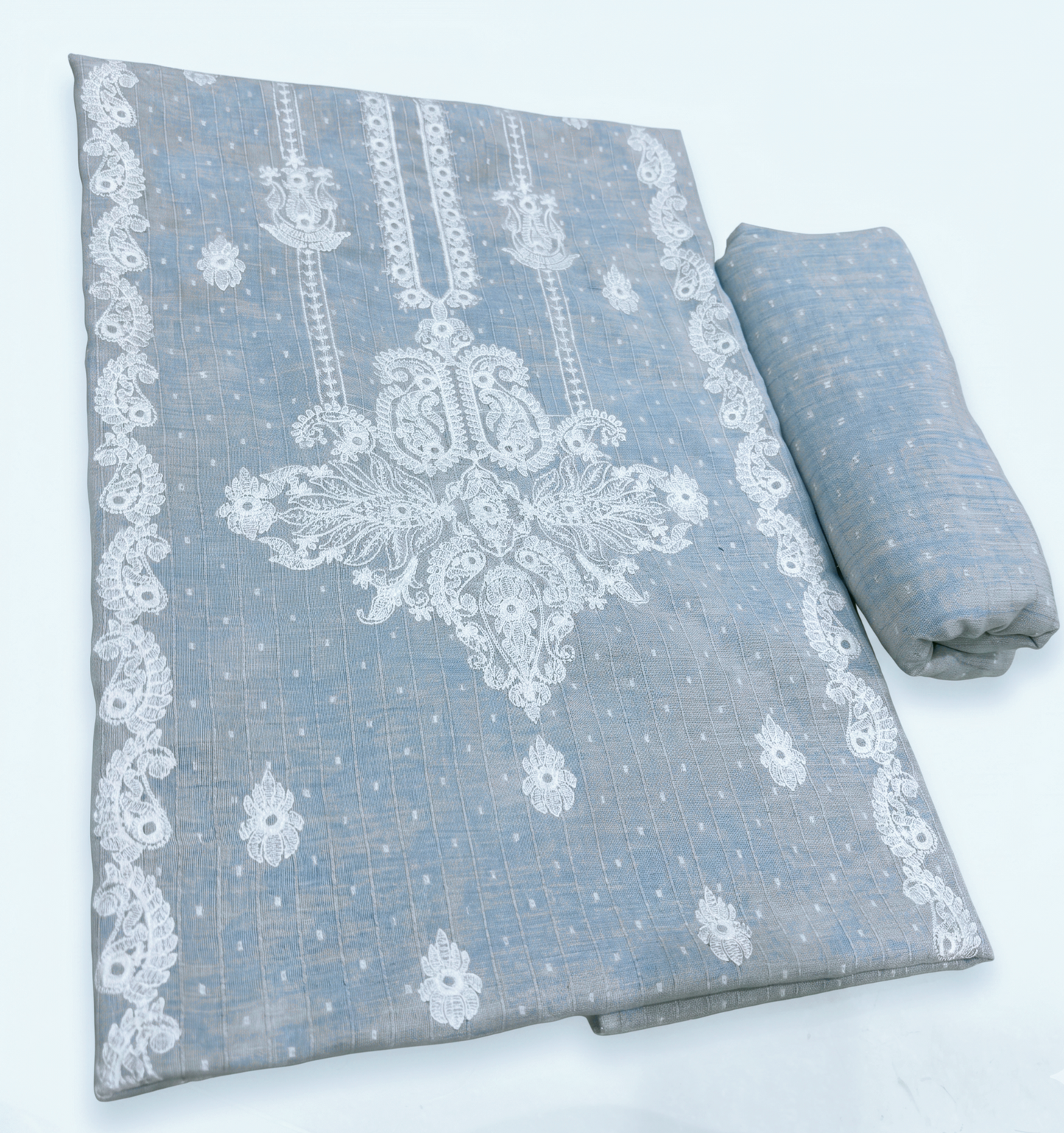 2 PIECE - TEXTURED EMBROIDERED LAWN SUIT SCV2-223
