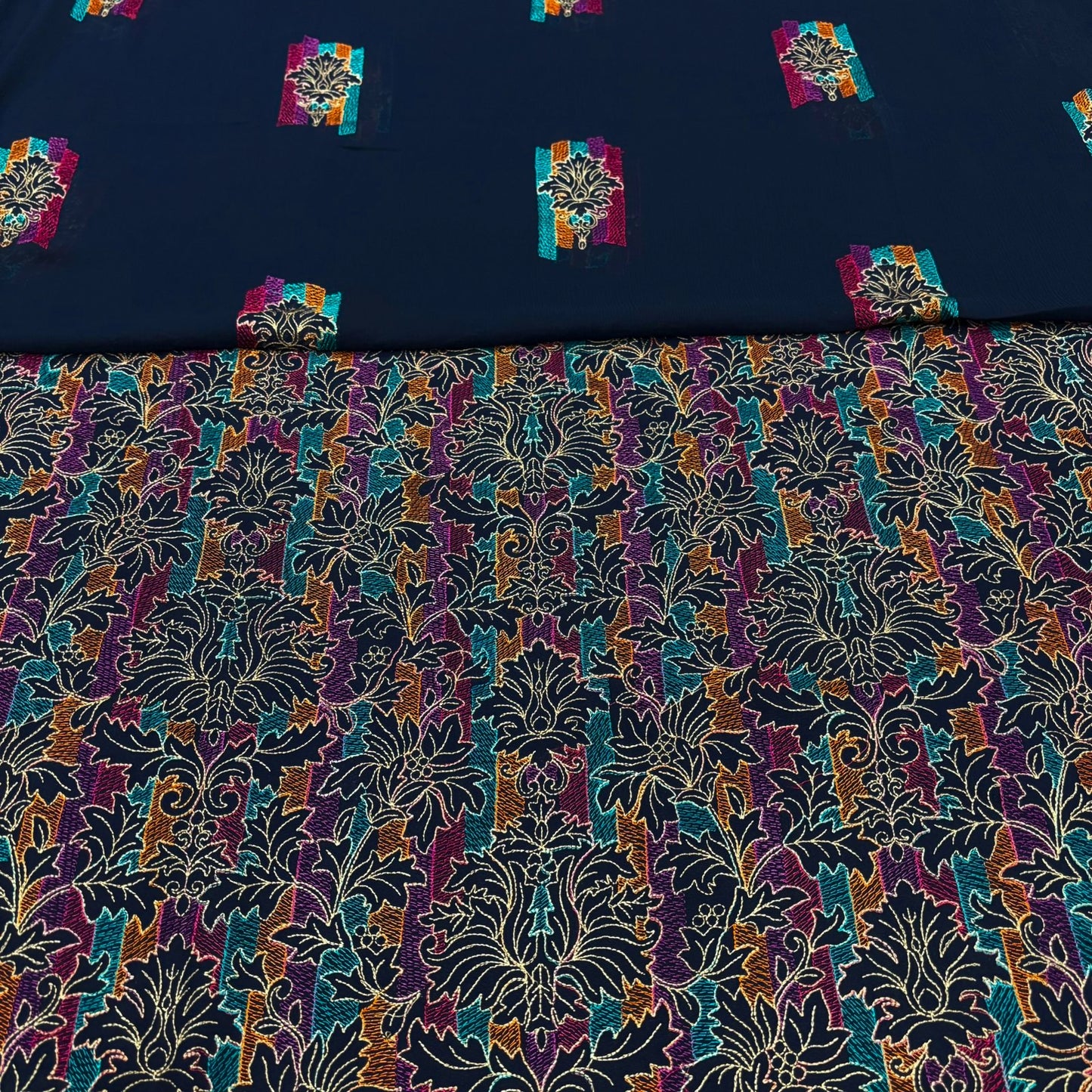 KARANDI EMBROIDERED 3-PIECE BLUE WKU-201