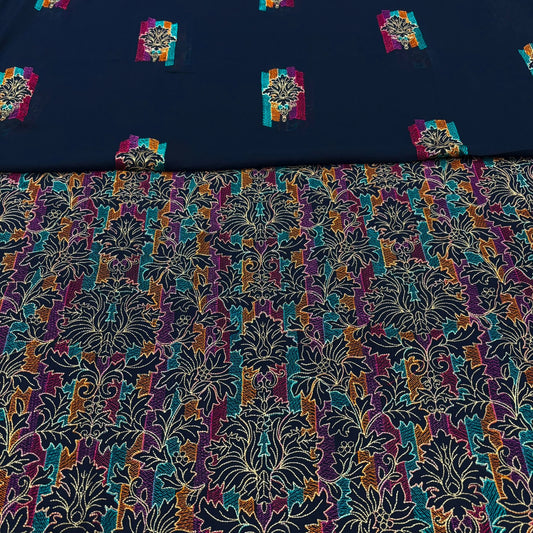 KARANDI EMBROIDERED 3-PIECE BLUE WKU-201