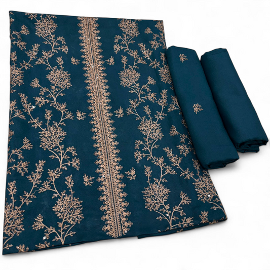 KARANDI EMBROIDERED 2-PIECE ZINC WKU-223 - TANIAZE