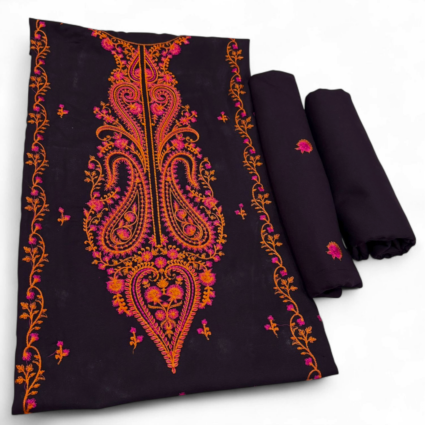 KARANDI EMBROIDERED 2-PIECE PURPLE WKU-114