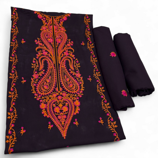 KARANDI EMBROIDERED 2-PIECE PURPLE WKU-114