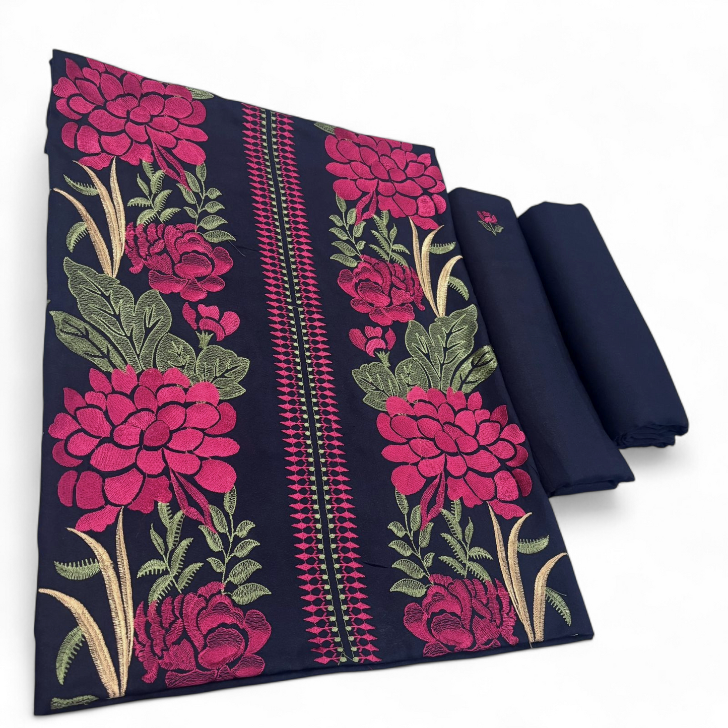 KARANDI EMBROIDERED 2-PIECE WKU-961 NAVY BLUE