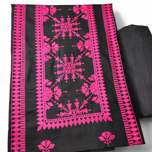 KHADDAR EMBROIDERED 2PC (black) - TANIAZE