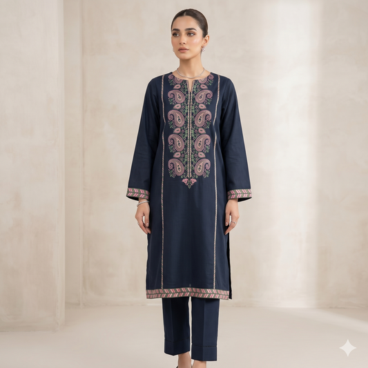 2 PIECE - PRINTED EMBROIDERED LAWN SUIT SCV2-204
