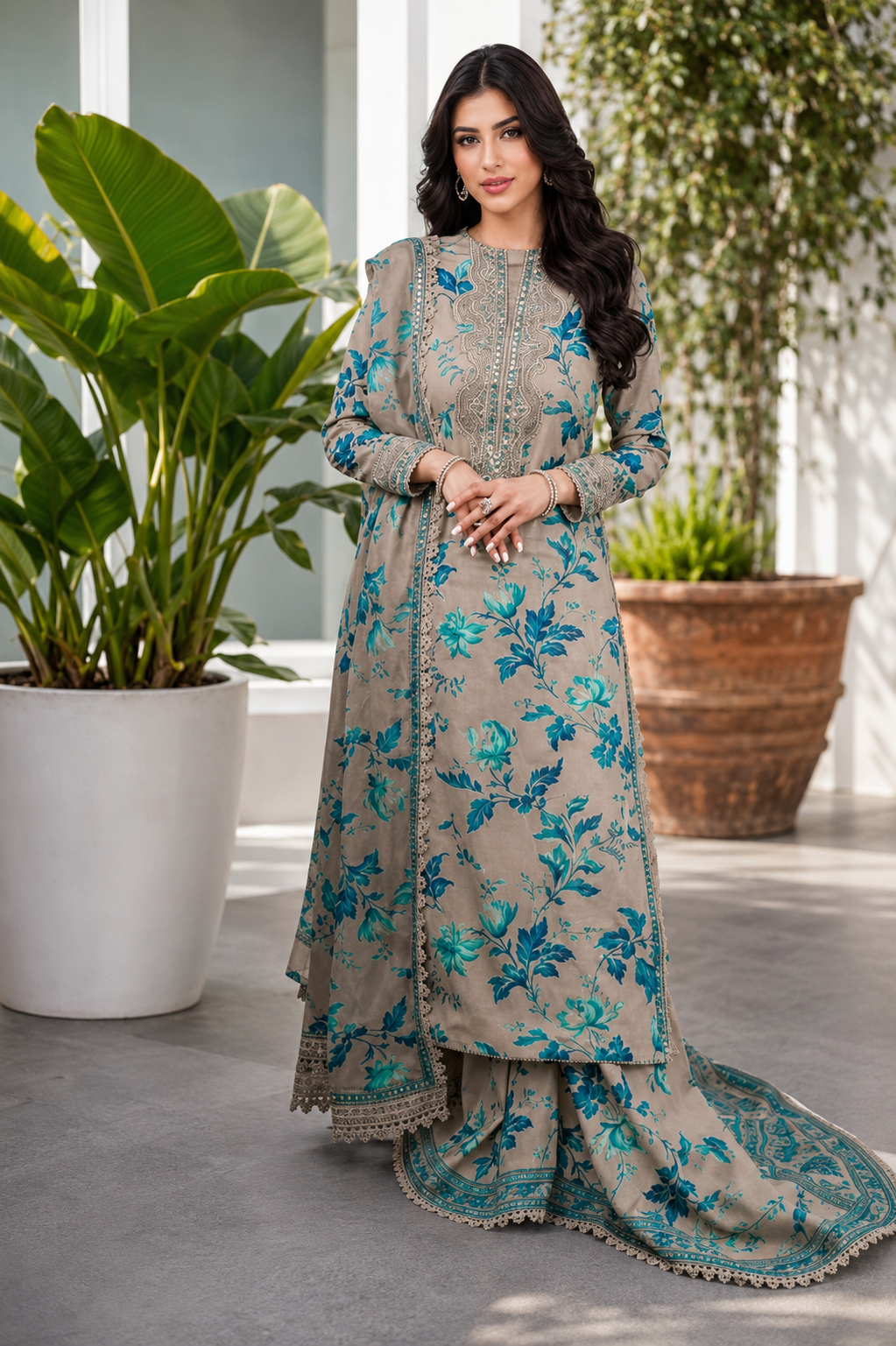 ANEELA'S LUXURY LAWN 3PC CHIFFON DOPATTA