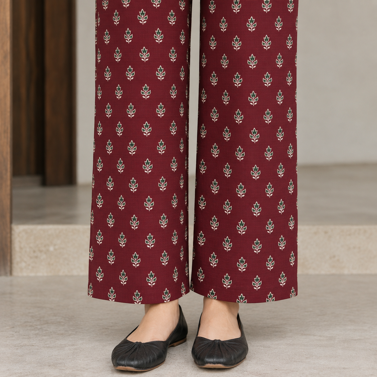 Naira printed khaddar stitched 3 piece suit with khaddar dupatta - TANIAZE