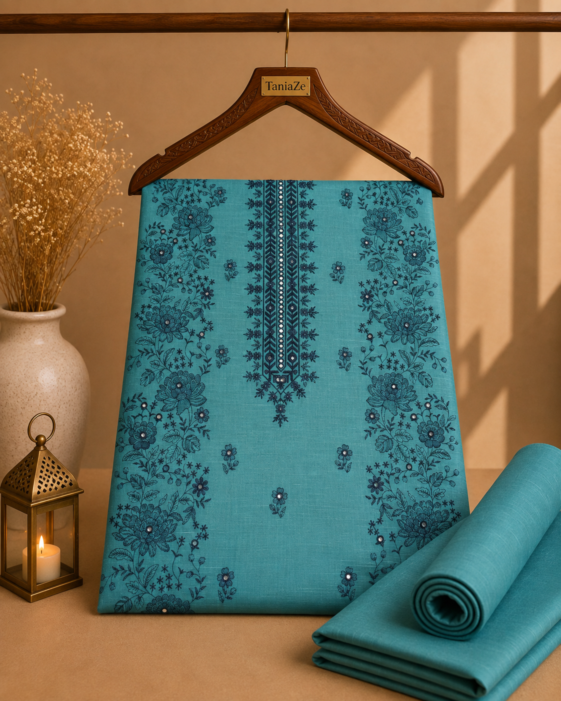KHADDAR EMBROIDERED 2PC