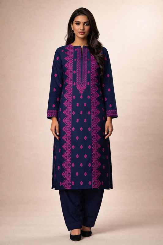 2 PIECE - EMBROIDERED LAWN SUIT SCV1-1517