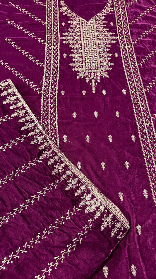 VELVET EMBROIDERED 3-PIECE TZAJ-232