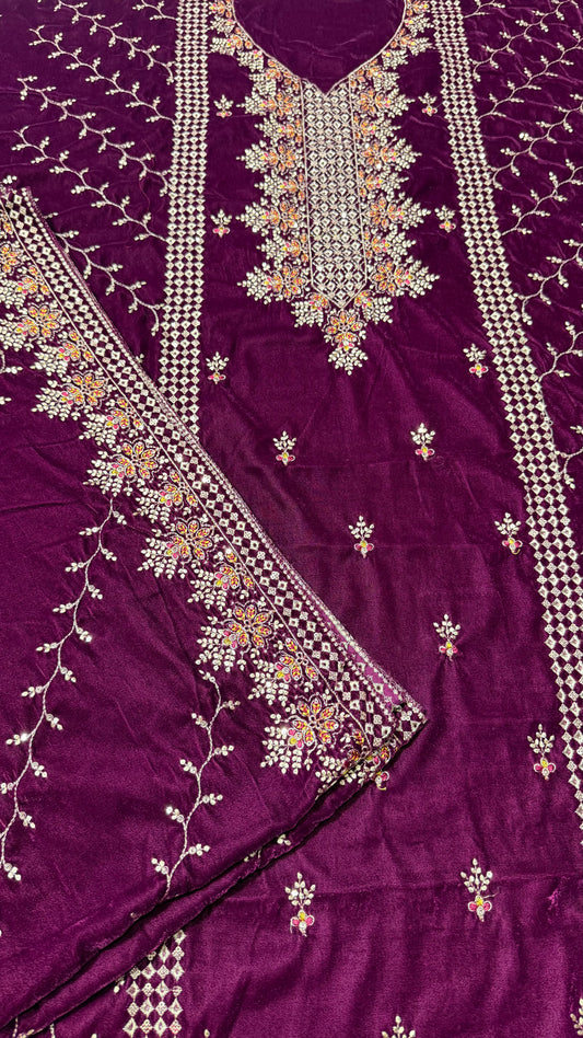 VELVET EMBROIDERED 3-PIECE TZAJ-224