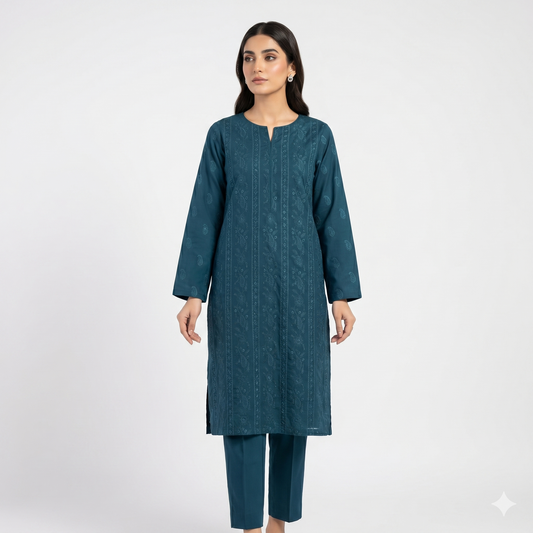 2 PIECE - EMBROIDERED LAWN SUIT SCV1-1784