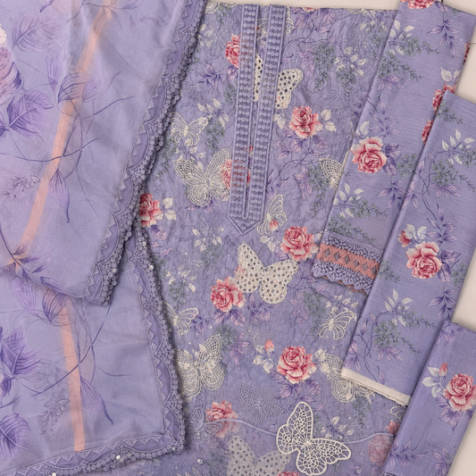 MARIA B LUXURY LAWN 3PC CHIFFON DOPATTA