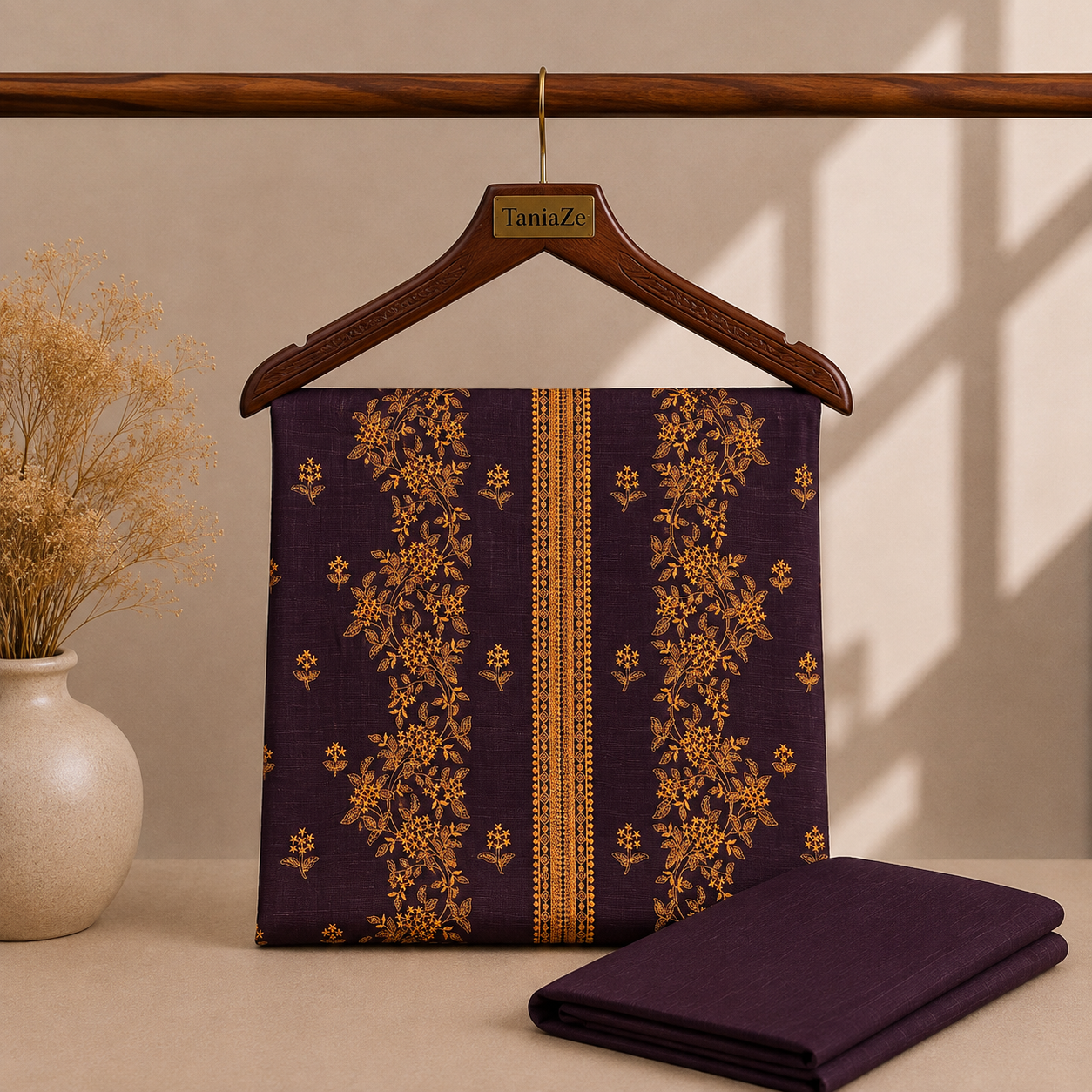 KHADDAR EMBROIDERED 2PC