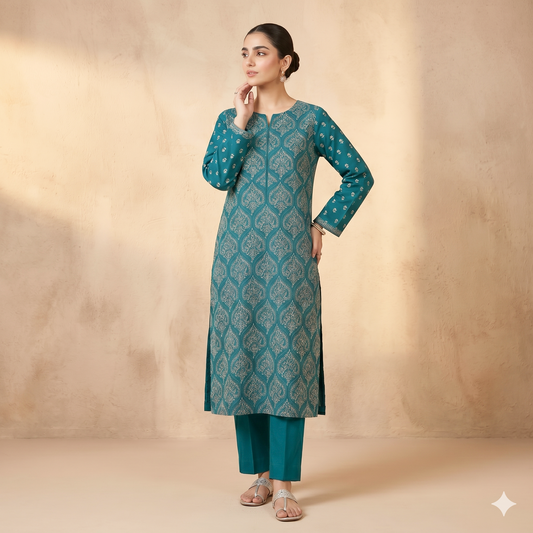 2 PIECE - EMBROIDERED LAWN SUIT SCV1-1798