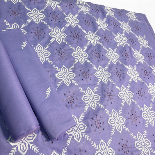 2 PIECE - EMBROIDERED LAWN SUIT SCV1-1760