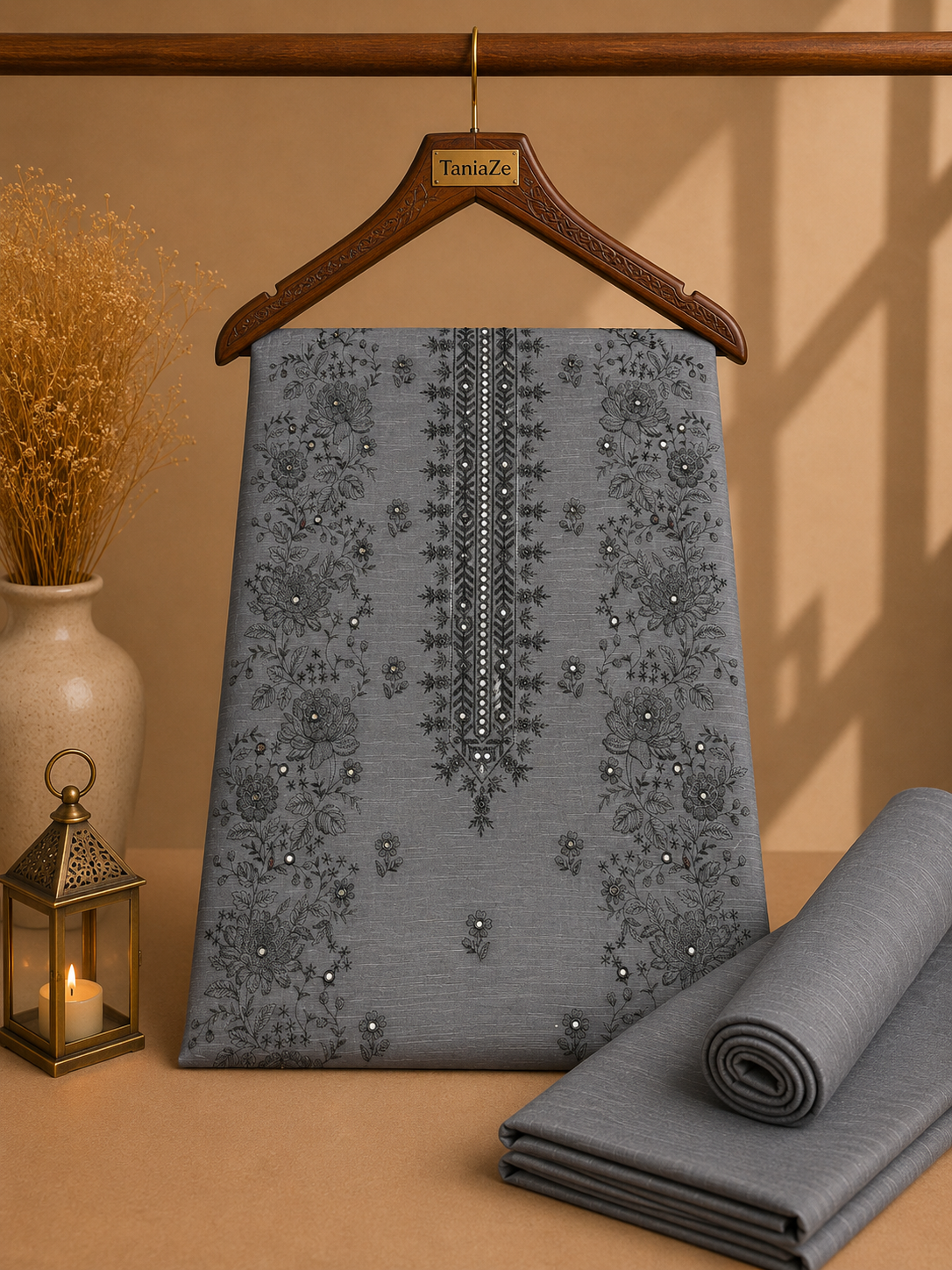 KHADDAR EMBROIDERED 2PC