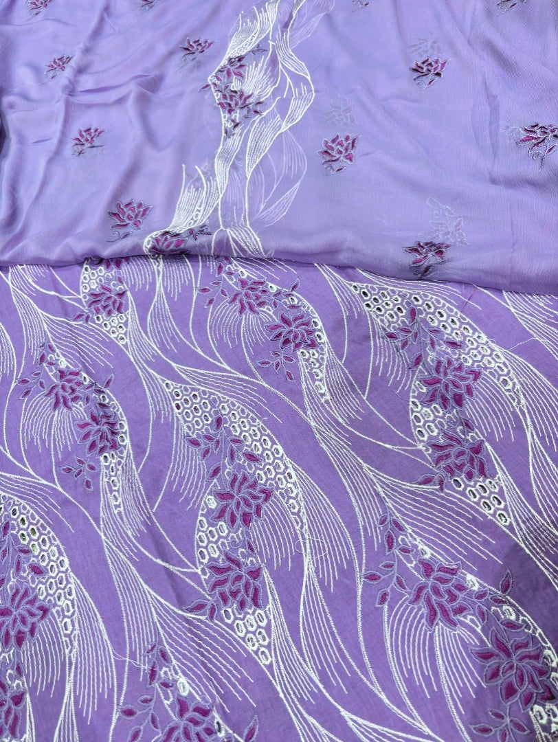 LAWN CHICKENKARI 3PC CHIFFON DOPATTA