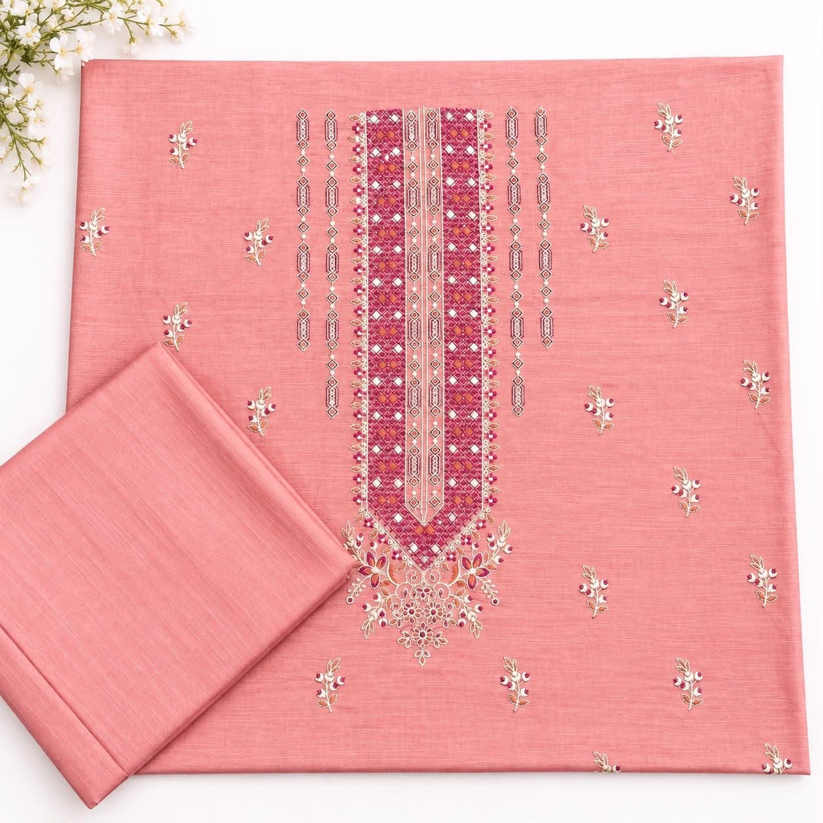 Khaddar Embroidered 2-Piece Suit – Design 324
