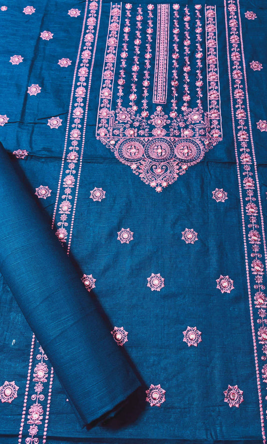 Navy Blue Khaddar Embroidered 2-Piece Suit – Design 171 – Image 1 | TANIAZE