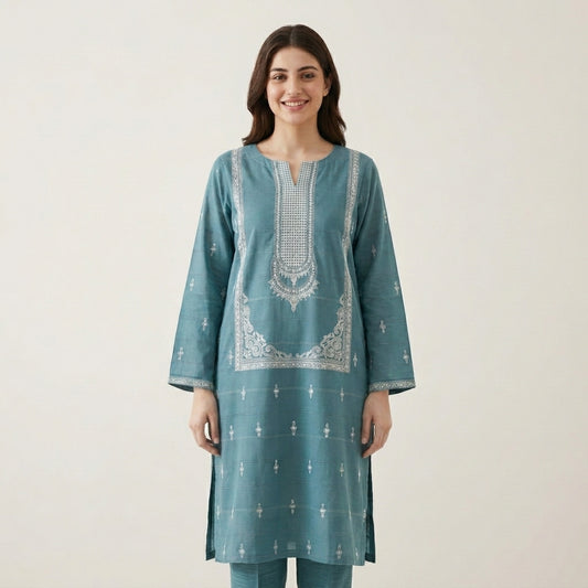 2 PIECE - PRINTED EMBROIDERED LAWN SUIT SCV2-214