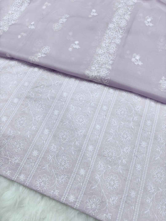 BAREEZE LAWN EMBROIDERED 3PC CHIFFON DOPATTA TZAJ-145