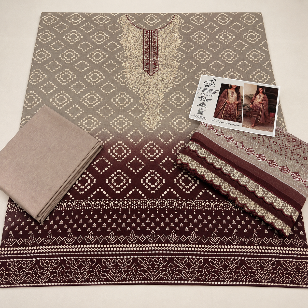 Anzish lawn embroidered 3pc