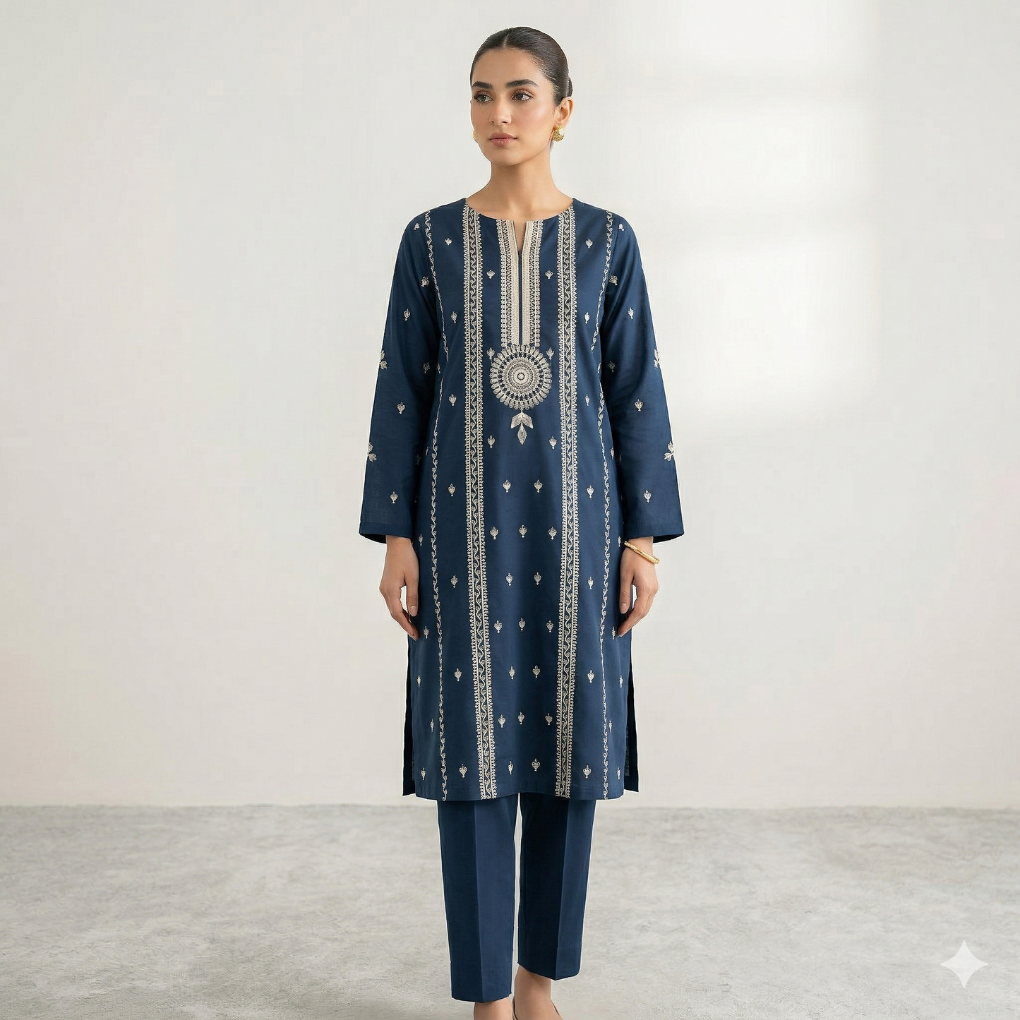 2 PIECE - EMBROIDERED LAWN SUIT SCV1-1764