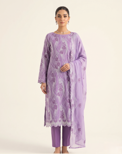 LAWN CHICKENKARI 3PC CHIFFON DOPATTA