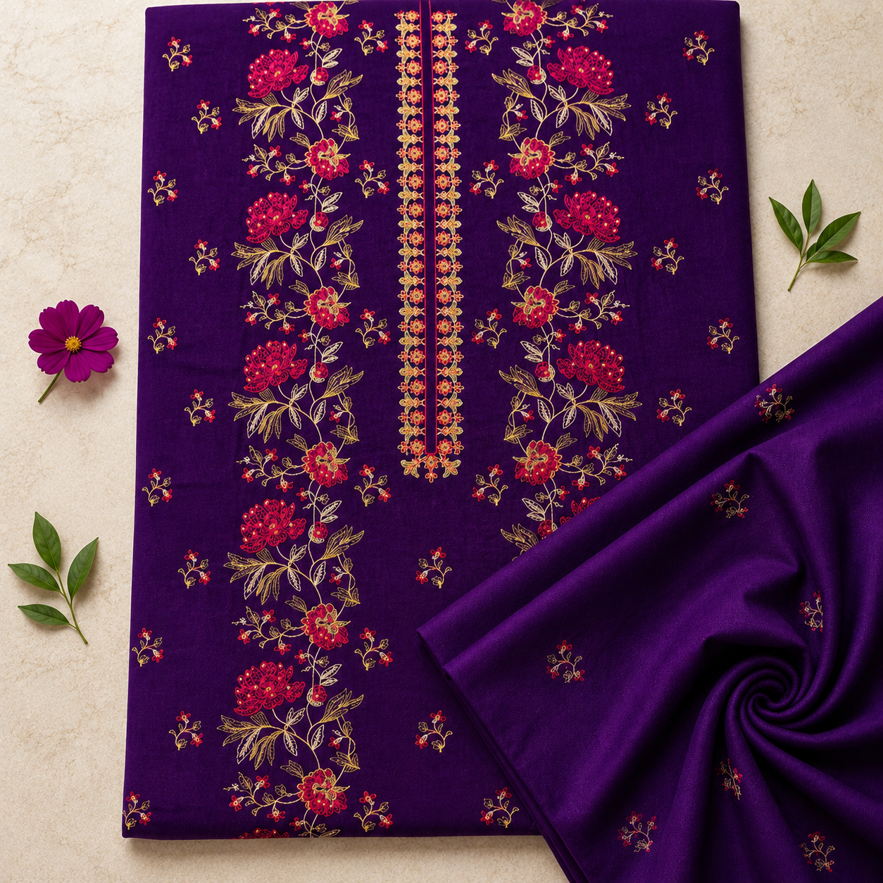 KARANDI EMBROIDERED 2-PIECE TZAJ-2358