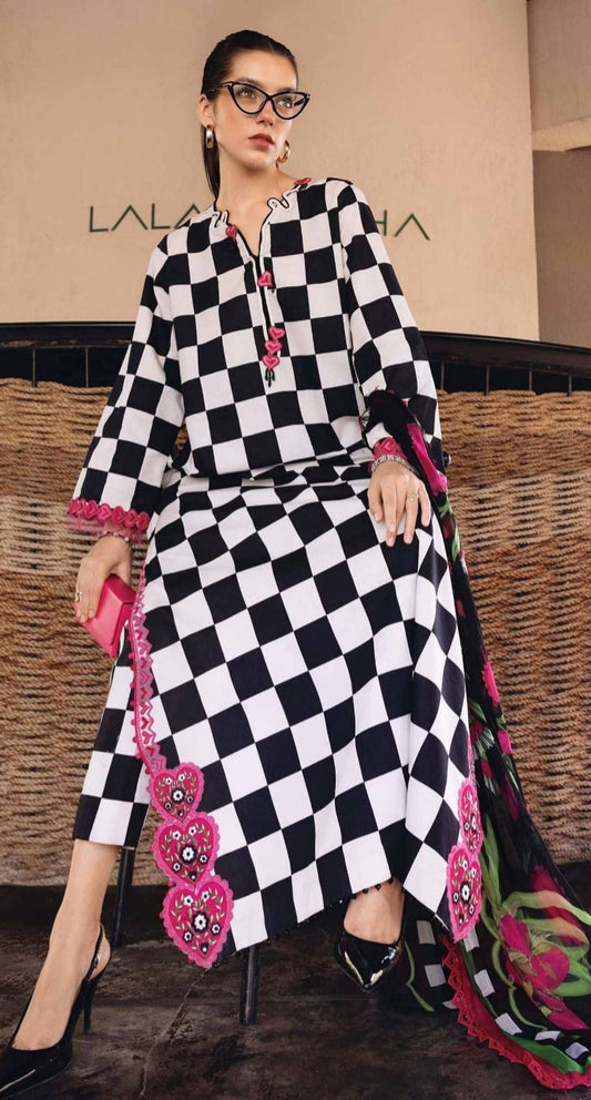 MARIA B LUXURY LAWN 3PC CHIFFON DOPATTA