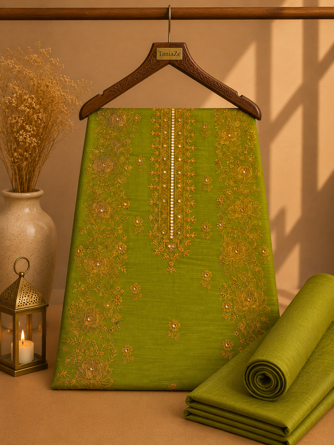 KHADDAR EMBROIDERED 2PC