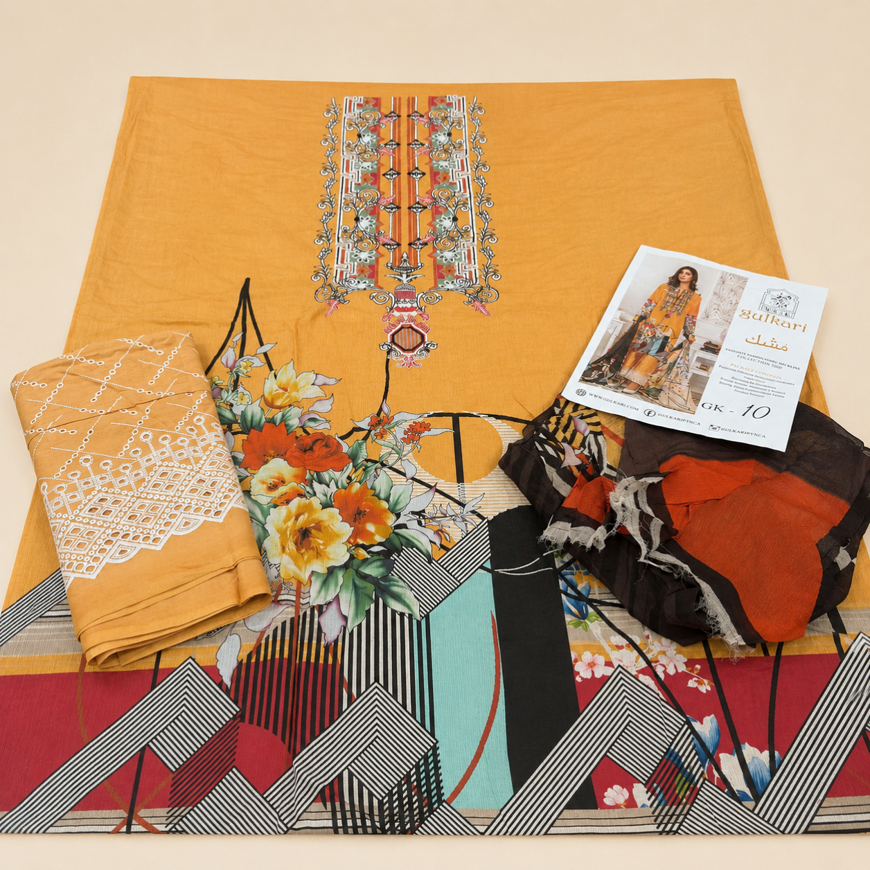 Gulkari kotail lawn embroidered 3pc