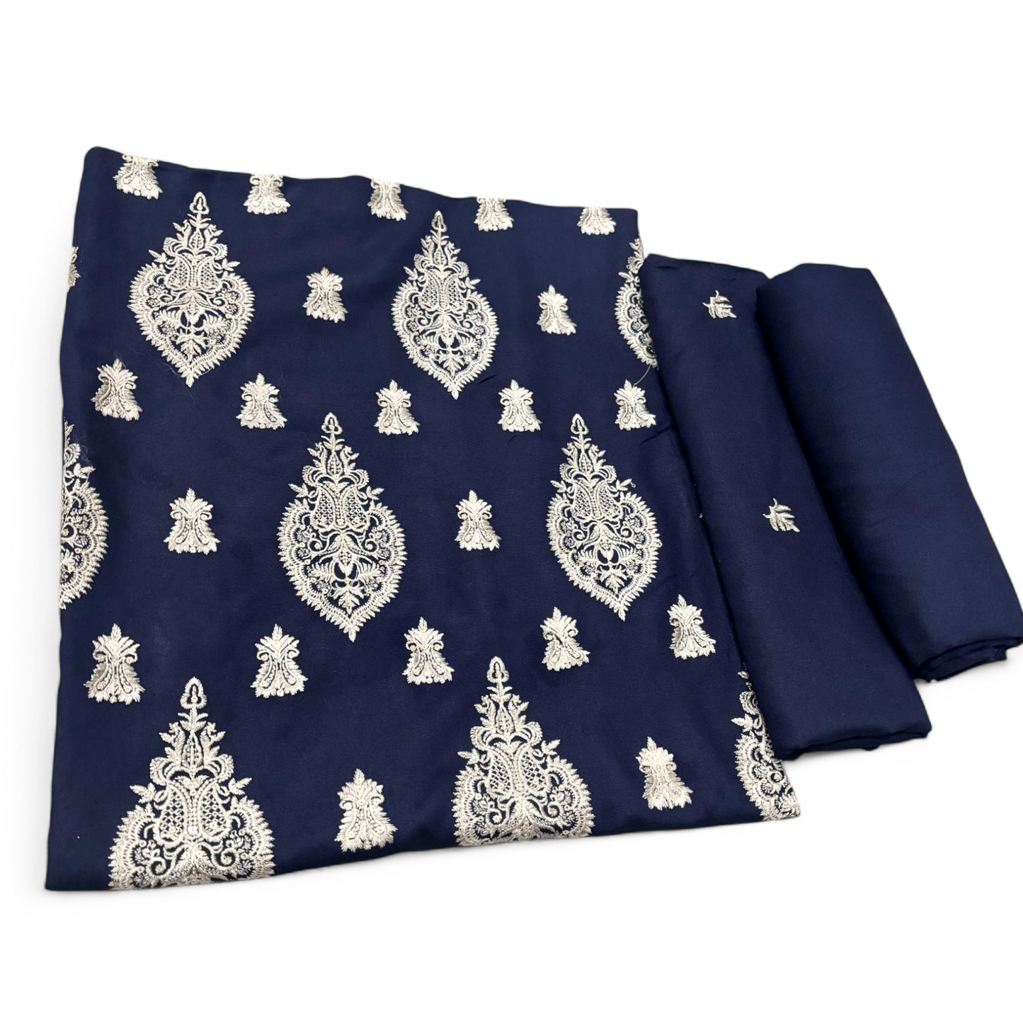 KARANDI EMBROIDERED 2-PIECE NAVY BLUE WKU-771