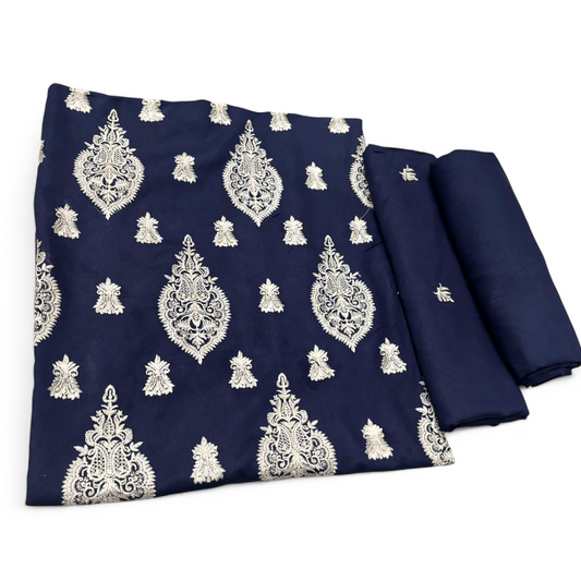 KARANDI EMBROIDERED 2-PIECE NAVY BLUE WKU-771