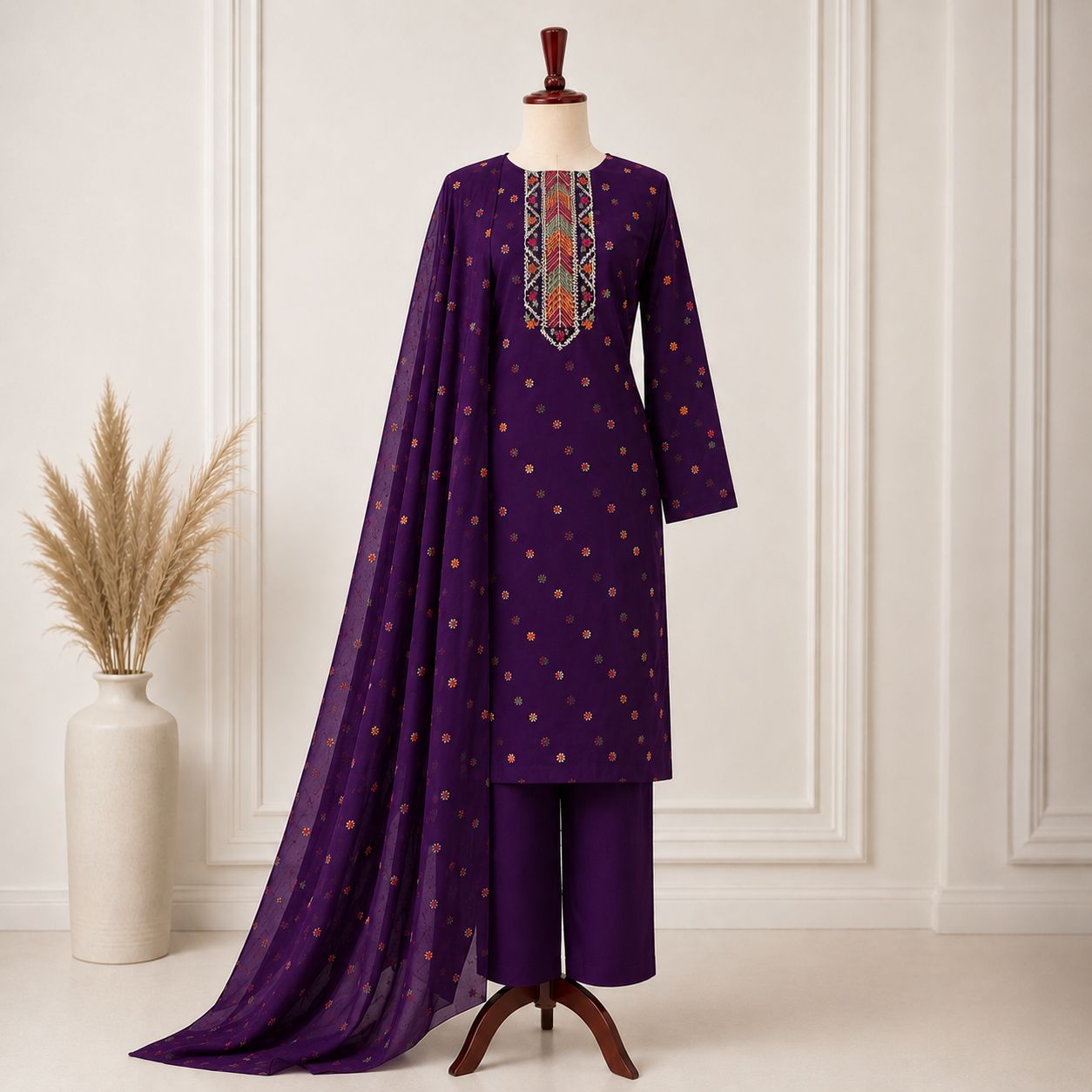 KARANDI EMBROIDERED 3-PIECE TZAJ-391