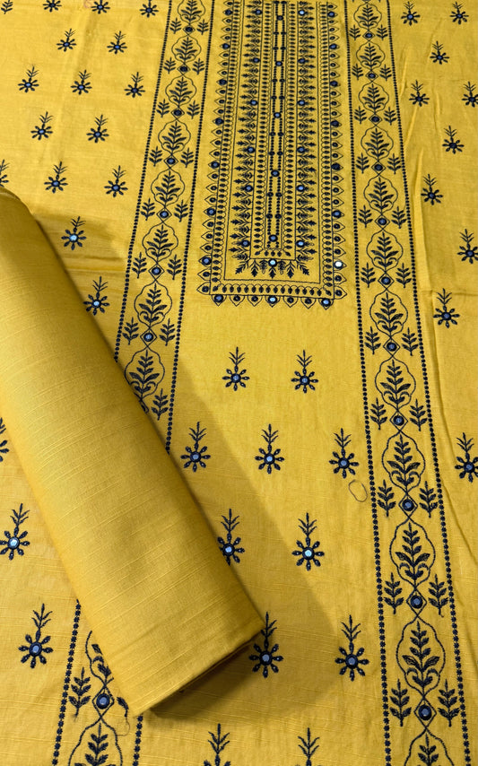 Mustard Khaddar Embroidered 2-Piece Suit – Design 194 – Image 1 | TANIAZE