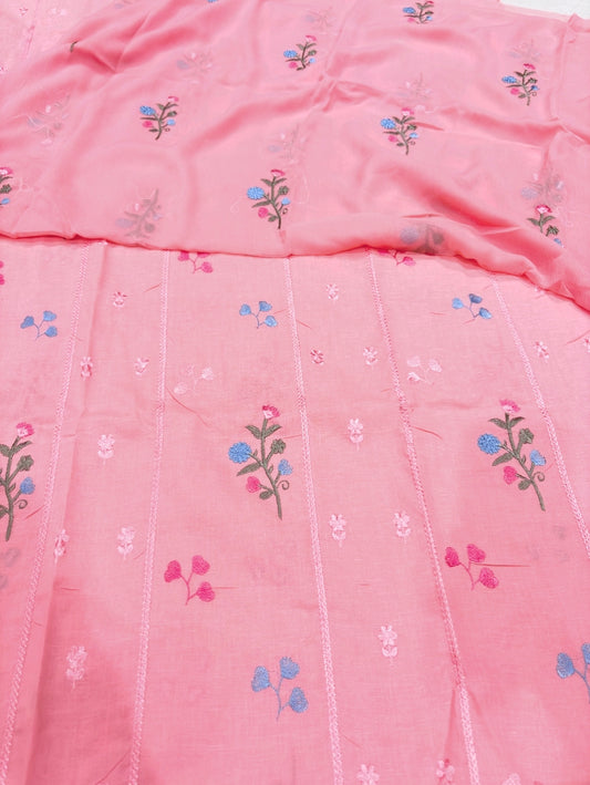 LAWN EMBROIDERED 3PC CHIFFON DOPATTA
